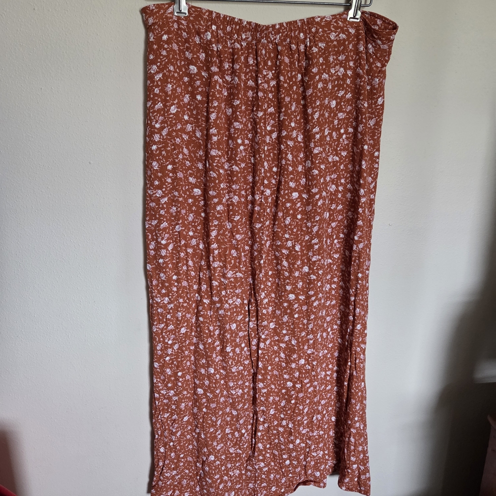 Wild Fable Floral Button-Front Skirt in Rust - Picture 4 of 6